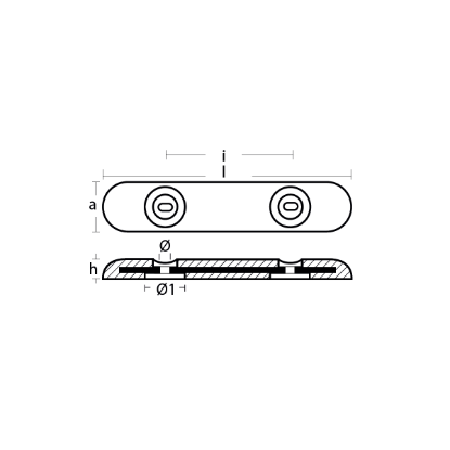 Bolt-on bar anode UK TYPE - Fairline  455x90x40 H.C.230