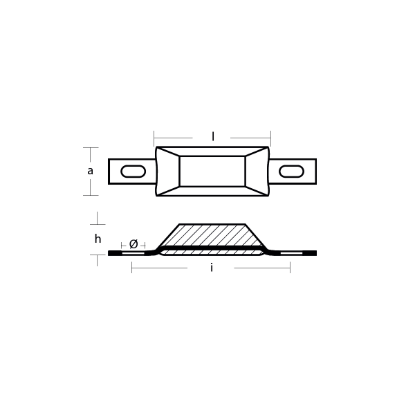 Scandinavian type bolt-on anode 0,26kg