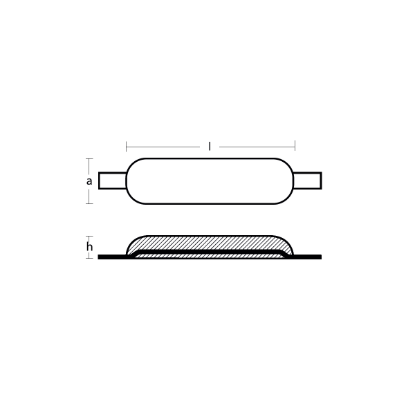 Oval weld on anode