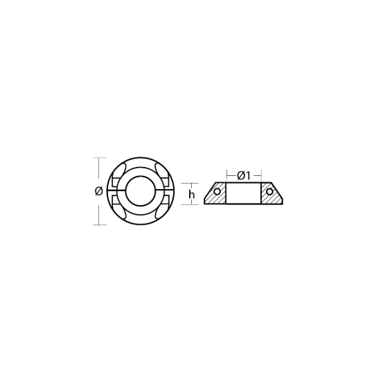 Compatible Max Prop - collar anode int. Ø42