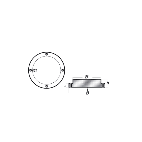 Detra propeller anode Ø180 Azimut-Benetti type