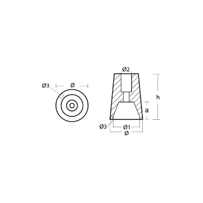 Ferretti propeller anode Ø74