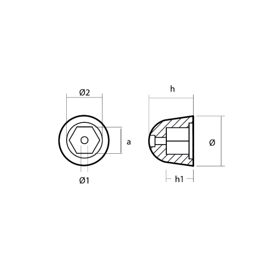Craftsman Marine propeller nut Ø37