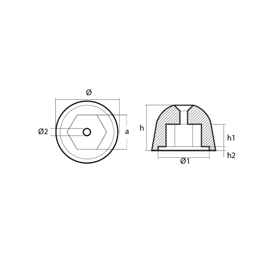 BCS propeller nut Ø50 H.35,4