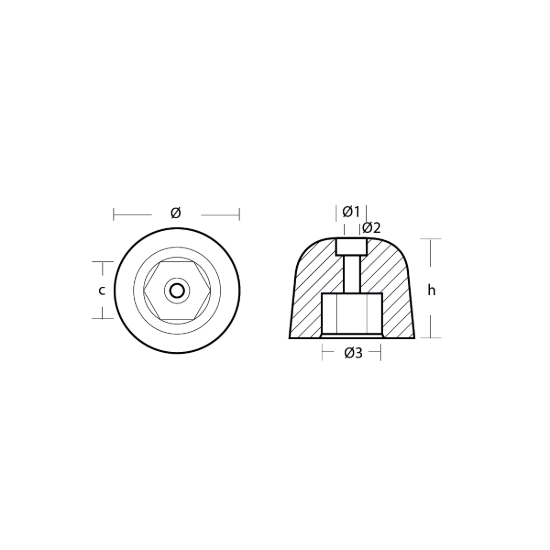 Vetus propeller nut