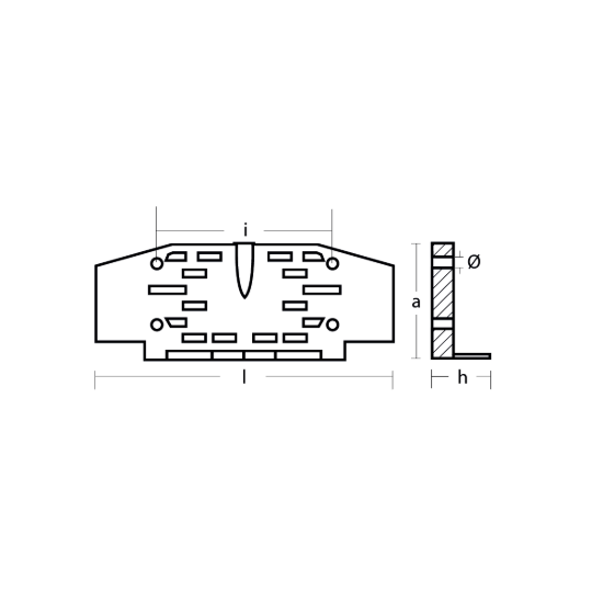 OMC Stringer Drive Housing Anode - Piastra per motori OMC Stringer