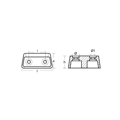 OMC small block Anode - Anodo per piede poppiero OMC