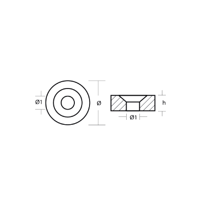 Johnson - Evinrude Washer Anode - Rondella per motori Johnson - Evinrude