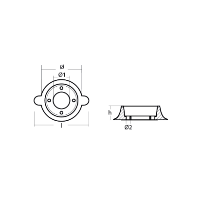Lombardini Collar anode for saildrive - Collare Lombardini per Saildrive