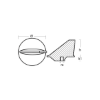 Mercury standard trim tab anode - Pinna per motori Mercury