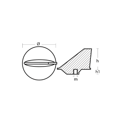 Mercury standard trim tab anode - Pinna per motori Mercury