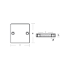 Mercruiser Square Plate Anode - Piastra quandrata per motori Mercruiser