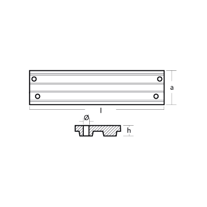 Mercury outboard bar anode for trim - Barra Mercury per trim