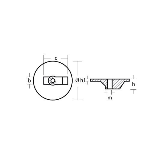 Mercury/Mercruiser Flat trim tab anode - Piastra per motori Mercury/Mercruiser