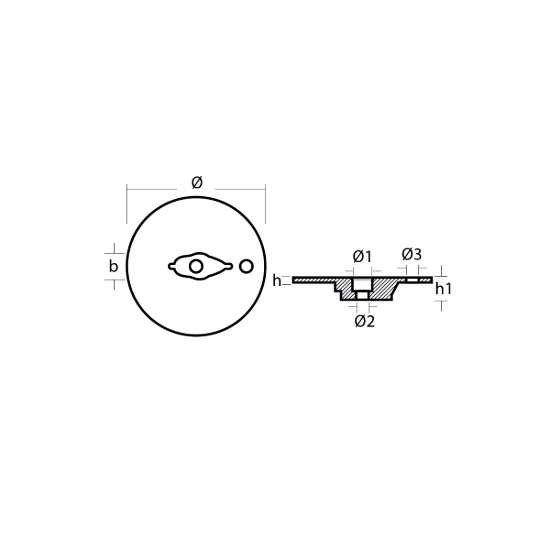 Mercury/Mercruiser Flat trim tab anode - Piastra per motori Mercury/Mercruiser