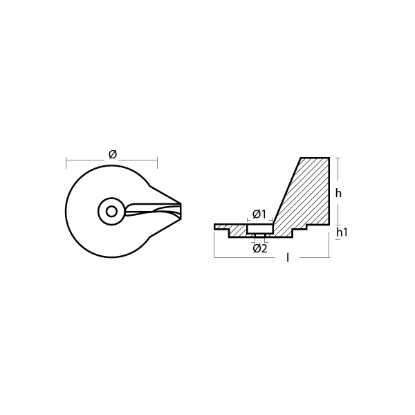 Mercury standard trim tab anode - Pinna per motori Mercury