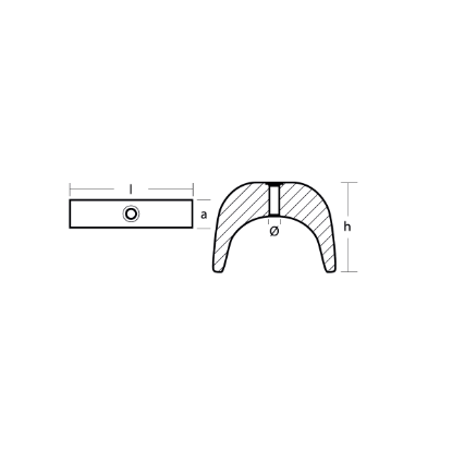Selva Horseshoe anode - Placca curva per Motori Selva - alta