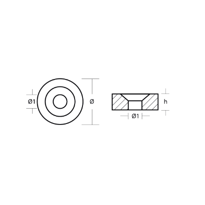 Tohatsu Washer Anode - Rondella per motori Tohatsu