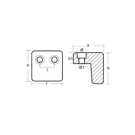 Volvo Penta bracket anode for trim - Anodo per supporto motore Volvo Penta