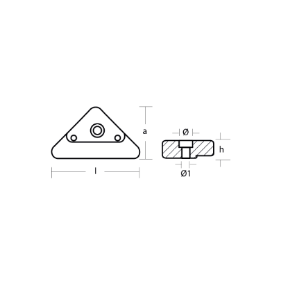 Volvo Penta triangle anode plate - Anodo triangolare Volvo Penta