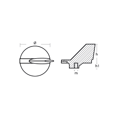 Yamaha Trim Tab anode - Pinna per fuoribordo Yamaha