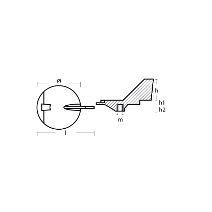 Yamaha Trim Tab anode standard rotation - Pinna per fuoribordo Yamaha