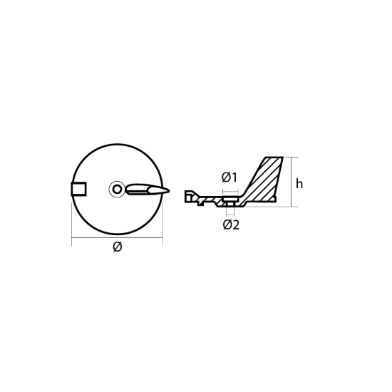 Yamaha Trim Tab anode - Pinna per fuoribordo Yamaha
