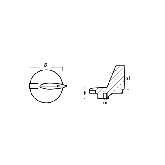 Yamaha Trim Tab anode - Pinna per fuoribordo Yamaha
