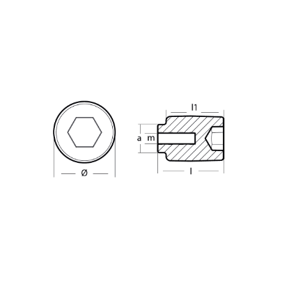 Yamaha Small anode for crankcase cylinder - Anodo interno per motore Yamaha