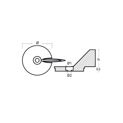 Mercury standard trim tab anode - Pinna per motori Mercury