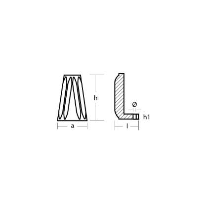 Castoldi small bracket anodes - Anodo a squadra piccola Castoldi