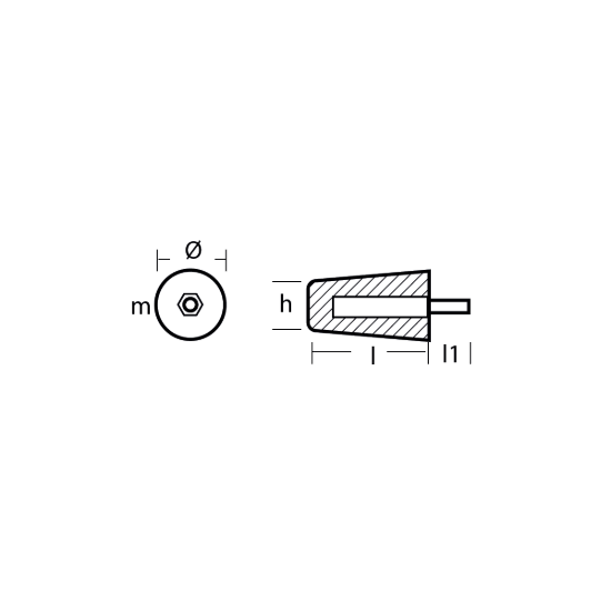 Hamilton Jet Conic Rod anode - Barrotto conico per motori Hamilton