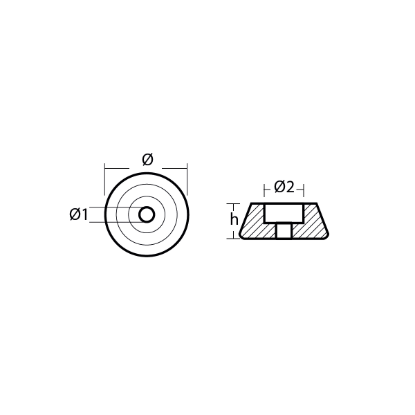 Kamewa small washer anode - Rondella piccola per motori Kamewa