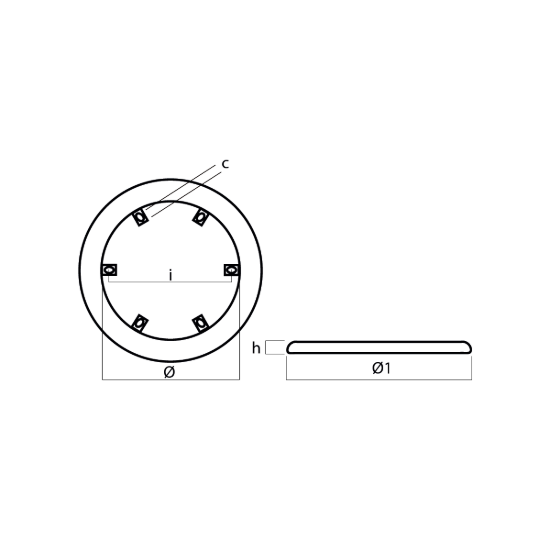 Kamewa Large Collar anode  with straps - Collare grande con inserti asolati Kamewa