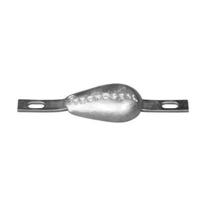 tear drop bolt-on anode 1kg with slotted holes H.C.200
