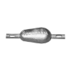 tear drop weld-on anode  0,86kg with slotted holes H.C.200