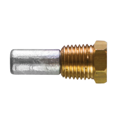 Beta marine pencil anode Ø 9,5 L.20 complete with brass plug th. 1/4''bspt