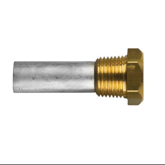 Caterpillar  pencil anode Ø 16 L.41 complete with brass plug th.1/2''bspt