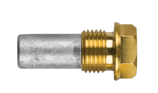 Nanni Mercedes pencil anode Ø 10 L. 17 complete with brass plug th.16x1,5