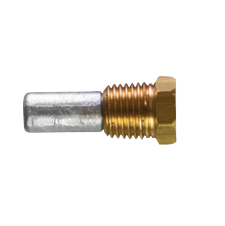 Anodo Sen-Dure pencil anode Ø 9,5 L. 19,1 completo di tappo plug th.1/4'' NPT