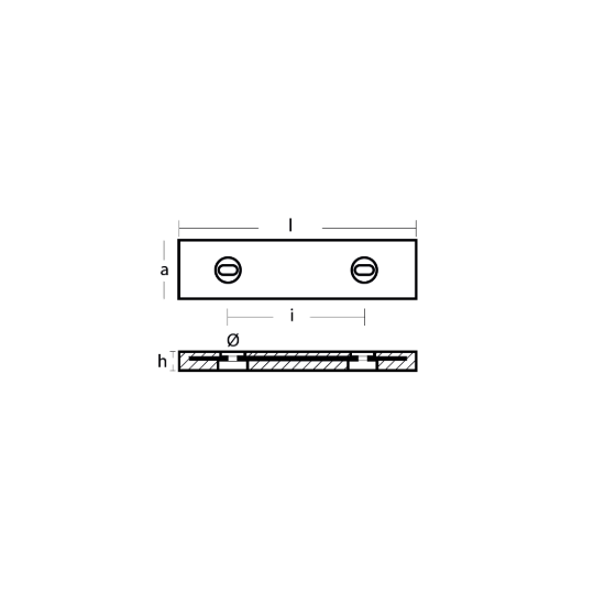 Bolt-on anode for Hull 180x65x30 H.C. 104