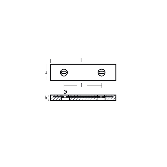 Bolt-on anode for Hull  290x90x32 H.C. 160