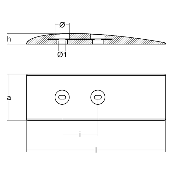 Bolt on anode Wing series 390x130x30 H.C.100