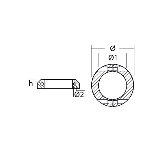Compatible Max Prop collar anode int. Ø63,5