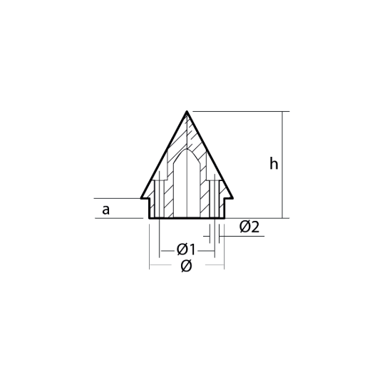 Compatible Max Prop cone shape anode