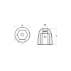 Vetus exagonal propeller nut for bow thrust Ø55 H.47