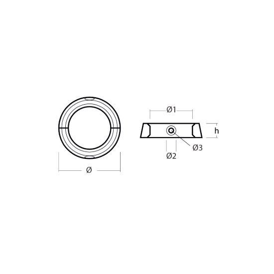 Volvo  Penta collar for 2 blades folding prop