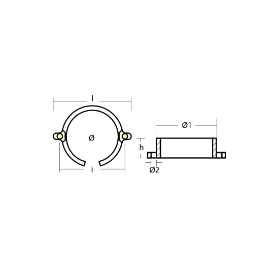 Mercruiser Bearing Carrier anode - Collare per motori Mercruiser