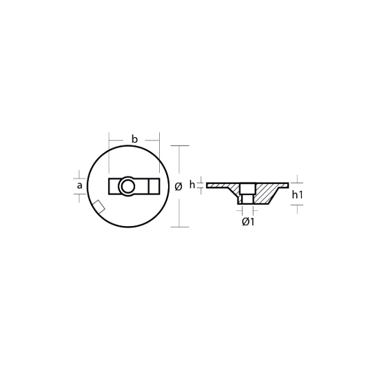 Mercury/Mercruiser Flat trim tab anode - Piastra per motori Mercury/Mercruiser