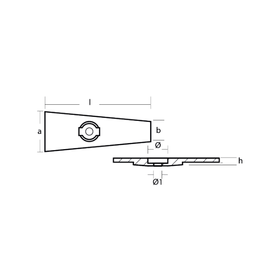 Yamaha small plate for lower drive - Piastrina per fuoribordo Yamaha
